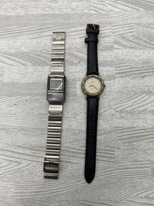 【同梱不可】動作未確認ジャンク扱い★☆腕時計2点まとめ★☆CASIO★☆Genuine Leather★☆LA-200★☆TH-1207-05