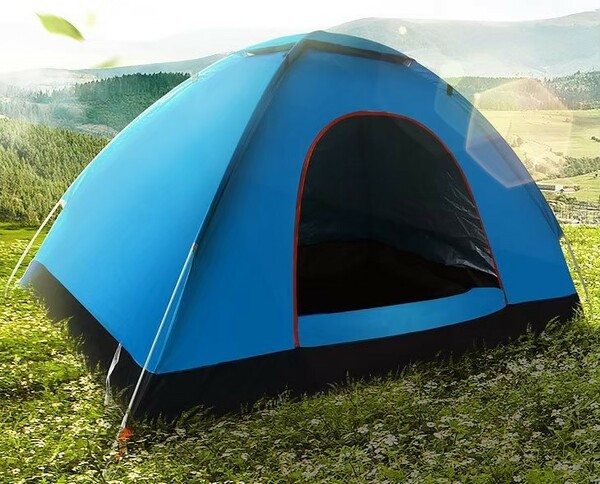 ワンタッチテント 簡単設置 アウトドアテント 本格テント 持ち運び 簡単組立 大きい 軽い 大人数 軽量 2人用 3人用 2-3人用 ブルー 075 R35