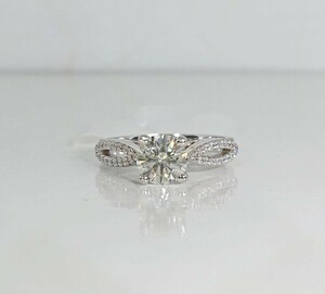 GIA 1.02ct SI1 3EX 天然 ダイヤモンド リング トリプルエクセレント Very Light Yellow totally 1.22ct 