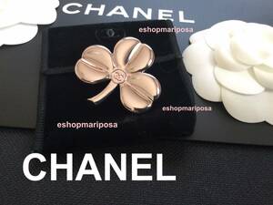 * новый товар Chanel замечательный брошь редкость не продается 3D clover булавка брошь значок здесь Mark ввод три лист чёрный велюр с футляром VIP подарок 