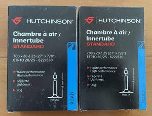 新品　HUTCHINSON STANDARD インナーチューブ 700x20/25C　仏式　48mm 2個セット