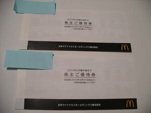 送料込　マクドナルド　株主優待券　2冊（６枚綴×2冊）