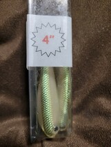 ★BASS TRIX★FAT MINNOW 4” Paddle Tail バストリックス ファットミノー 4inch パドルテール Scaled Sardine 油染有 スイムベイト_画像3