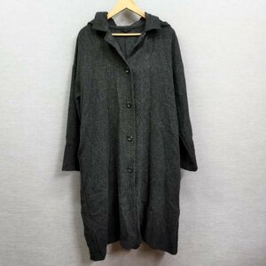 L212 nest Robe ネストローブ ロング コート アウター フード着脱可能 薄手 毛100％ ダーク グレー レディース サンプル品