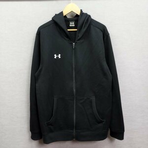 L278 UNDER ARMOUR スウェット パーカー XXL 2XL ブラック ジップアップ チームUA スポーツ トレーニング ジム アンダーアーマー