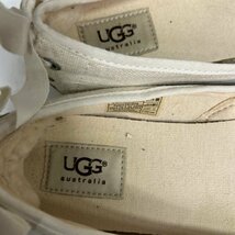 L595 UGG INDAH アグ エスパドリーユ 生成り ベージュ アイボリー レディース 24.5 スペイン スニーカー 靴 裏ボア スリッポン リボン_画像5