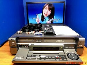 【動作保証】★SONY 8mm/Hi8 S-VHS/VHS ビデオカセットレコーダー ソニー(WV-SW1)★対応リモコン付き★