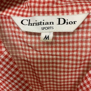 Christian Dior Sports クリスチャンディオールスポーツ ノースリーブ ブラウス シャツ ギンガムチェック 半袖 赤 Mサイズ(M1212-4)の画像3