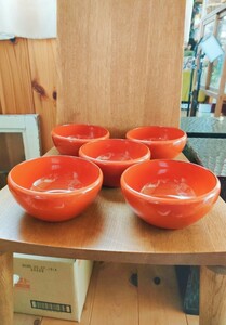 ★ 未使用品 漆塗 漆器 お椀 5個セット 汁椀 雑煮椀 丼 朱色 赤 和食器 うるし塗り 木製漆器 椀 漆芸 無地 朱塗 皆朱 鉢 スープカップ 