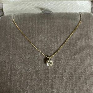 【美品】0.2ct ダイヤモンドネックレス　K18 45㎝　アジャスター付き　一粒ダイヤ