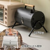 バーベキューコンロ 焚き火台 bbq コンロ 鉄板付き 網付き アウトドア キャンプ 焼き台 軽量 携帯用 コンロ蓋付き ステンレス鋼 ーグリル_画像6