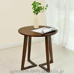 リビングサイドテーブル ソファサイドテーブル おしゃれ 丸型 スリム 円形 机 木製 無垢材 天然木 北欧風 組立簡単