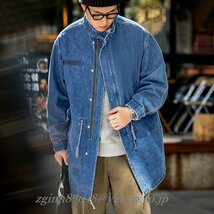 ヴィンテージ M-65復刻 モディファイ ミリタリーアーミー 12.8OZ デニムジャケット コート▽ブルゾン S/M/Lアメカジ モッズコート_画像2