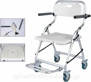  folding bathing for wheelchair nursing shower chair blur one ki attaching U type seat light weight bath chair with casters .. sause bath chair light weight slip prevention 