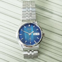 稼働品 店舗保管品 SEIKO LM セイコー ロードマチック 5606-8130 23石 カットガラス 腕時計 自動巻 ブルー系文字盤 現状品_画像2