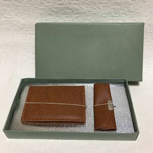 c732 60 カードケース キーケース ブラウン 茶 ファッション小物 材質表記無し メーカー不明 メンズ レディース ビジネス 鍵 箱入り