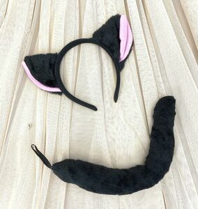  new goods unused free shipping cs17 black color cat ear Katyusha &... set meido Katyusha animal .... Halloween cat ear 