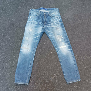 DENIM BY VANQUISH&FRAGMENT VFP2044 16SS FIVE YEARS WASH REGULUR STRAIGHT バンダナ柄　デニム　ジーンズ　藤原ヒロシ fr2 32