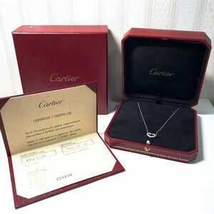 CARTIER カルティエ Cハートオブカルティエネックレス 証明書/箱付き K18ホワイトゴールド×ダイヤモンド