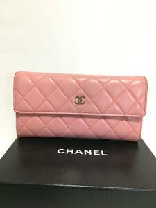 シャネル　2012 ココマーク ラムスキン マトラッセ　長財布 CHANEL 