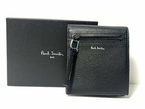 【未使用品】Paul Smith ポールスミス　二つ折り財布　ウォレット　レザー　ブラック