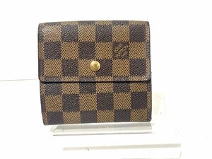 【中古】LOUIS VUITTON LV　ルイヴィトン ダミエ　長財布　ウォレット　ポルトフォイユエリーズ　N61652