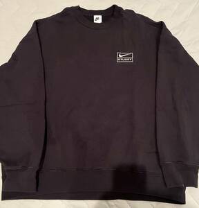 国内正規品 SNKRS購入 NIKE STUSSY コラボ スウェット XL ウォッシュ加工 黒 ブラック ナイキ ステューシー 美品 トレーナー パーカー