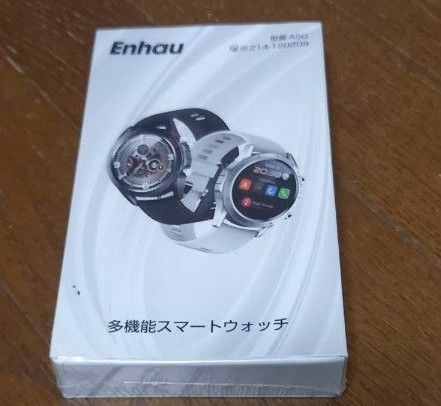 未使用 多機能スマートウォッチ 通話機能 音楽再生 スポーツ腕時計 Enhau A50 19種類運動モード IP68防水 シルバー