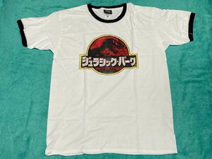 JURASSIC PARK ジュラシック パーク Tシャツ L リンガー トリム 映画T ムービーT Universal USJ ユニバーサル