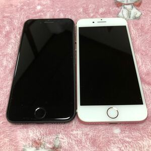 1円〜 SIMフリー iPhone 7 2台セット ブラックとローズゴールド 128GB 判定○ 送料無料 