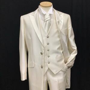 AB-L size * white tuxedo, plain . glistening cloth long * three-piece .. also cloth exclusive use Thai attaching 