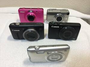 Nikon CANON 京セラ コンパクトデジタルカメラ まとめて 5台セット ジャンク
