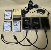 【送料込,2.5inchHDD(外付×4,内蔵3),USB分配器(電源サポート付)】外付HDD(2T×3,298G×1)内蔵HDD(500G×2,320G×1)_画像1