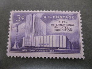 *** America 1956 year [ no. 5 times international stamp exhibition ( FIPEX ) ] single one-side unused NH glue have ***