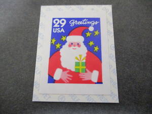 *** America 1994 year [ Christmas stamp ( Santa Claus ) ] single one-side unused glue have ( seal type ) ***