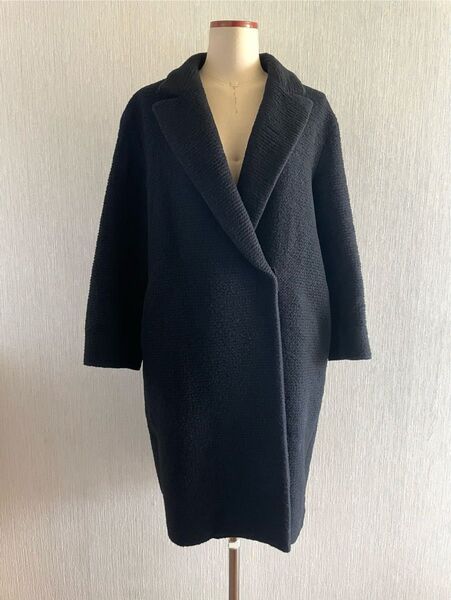 LANVIN Collection ウール ブークレ コート ブラック 40