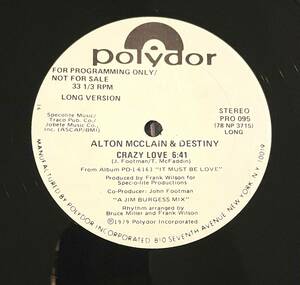 U.S.プロモ盤★’12　ALTON MCCLAIN & DESTINY　／CRAZY LOVE ★PRO 095