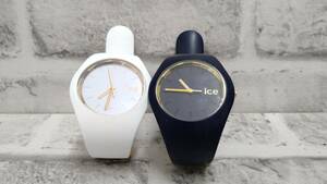 k989 ice Watch 001059 腕時計 クオーツ アナログ 2色セット 出品時点不動品 中古品 現状品 60サイズ発送