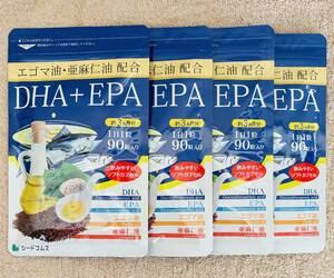 【送料無料】DHA+EPA　約12ヶ月分(3ヶ月分90粒入×4袋) α-リノレン酸 亜麻仁油・エゴマ油配合　サプリメント シードコムス