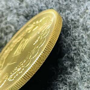 一圓 大日本 明治25年 新一円金貨 大型金貨 古錢 貿易銀 あ857の画像3