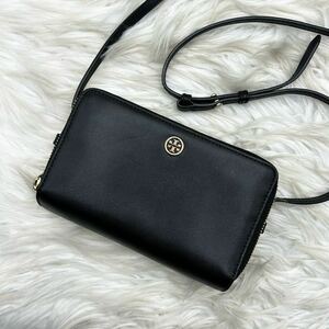 ★ トリーバーチ Tory Burch ショルダーバッグ お財布ショルダー ウォレットショルダー ブラック レザー W2