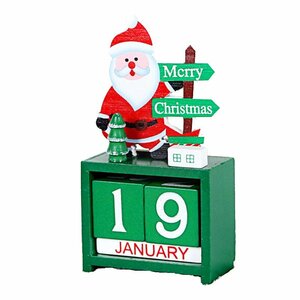 アウトレット【C10825-B】送料無料 クリスマス 木製カレンダー サンタ カレンダー オブジェ 置物 デスク 卓上 装飾 飾り 雑貨 北欧 東欧