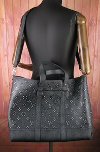 LYO16168 LOUIS VUITTON ルイヴィトン M21371 トロリー・トート バッグ モノグラム デボス加工 ブラック 未使用