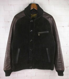 MFJ23297 Y'2 LEATHER Y'2 leather STEER SUEDE×STEER OIL RIB JKT stereo a suede × stereo AOI ru leather jacket 42