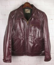 FJ23318 Y'2 LEATHER Y'2レザー ANILIN HORSE SINGLE RIDERS JACKET アニリンホース シングルライダースジャケット LR-47 40 美品_画像1