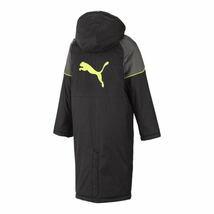 新品 PUMA プーマ 160 高機能防風!!防寒!!快適!!動きやすい!!撥水!!ボアベンチコート ブラック 黒 ロングボアコート スポーツ 即決_画像2