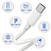 Type-C USB-C ケーブル 60W 1m 充電 データ転送 急速充電 PD QC タイプC Apple ipad macbook スマホ 超高耐久 PVC材料 USB-C機種対応_画像7