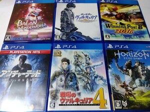 PS4 人気 ソフト 6本セット ヴァルキュリア ホライゾン バランワンダーワールド アンチャーテッド ウイニングポスト