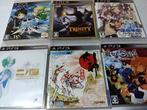 PS3 人気 RPG ソフト 6本セット 大神 二ノ国 ジルオール 魔女と百騎兵 ソードアートオンライン 神様と運命革命のパラドクス