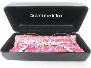 【美品】Marimekko マリメッコ 33-0022-01 メガネフレーム/ケース付き/アイウェア/メタルフレーム/ラウンド型/めがね/眼鏡/LYK93-6